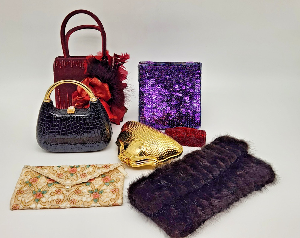 Lot of 7 Vintage Evening Bag Clutch Mod Retro Glam